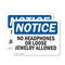 Signmission No Headphones Or Loose Jewelry Allowed, 10 in W x Rectangle, Vinyl Decal OS-2PACK-NS-D-710-L-14651 - alternate 1